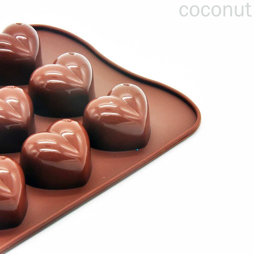 Khuôn Silicon Làm Bánh Kẹo Hình Trái Tim 3d 15 Ngăn Tiện Dụng