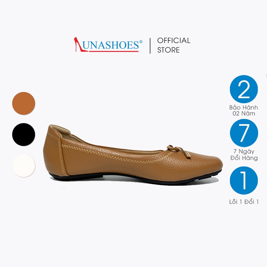 Giày bệt nữ mũi vuông da bò mềm êm chân Lunashoes  giầy mũi tròn hàng cao cấp nhiều màu