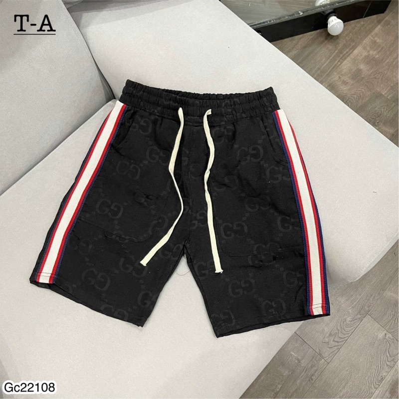 [ Có Video ]Quần Ngố GC Nam Nữ Thêu Chữ GC Cực Chất - Quần Ngố GC Nam 2 Kẻ Quần Cực Xịn