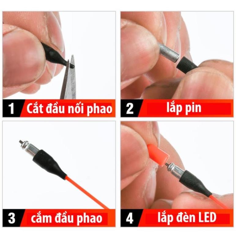 Đèn LED Gắn Phao Câu Đài Đèn Chụp Phao Câu Cá PC10 đồ câu FISHING_HD