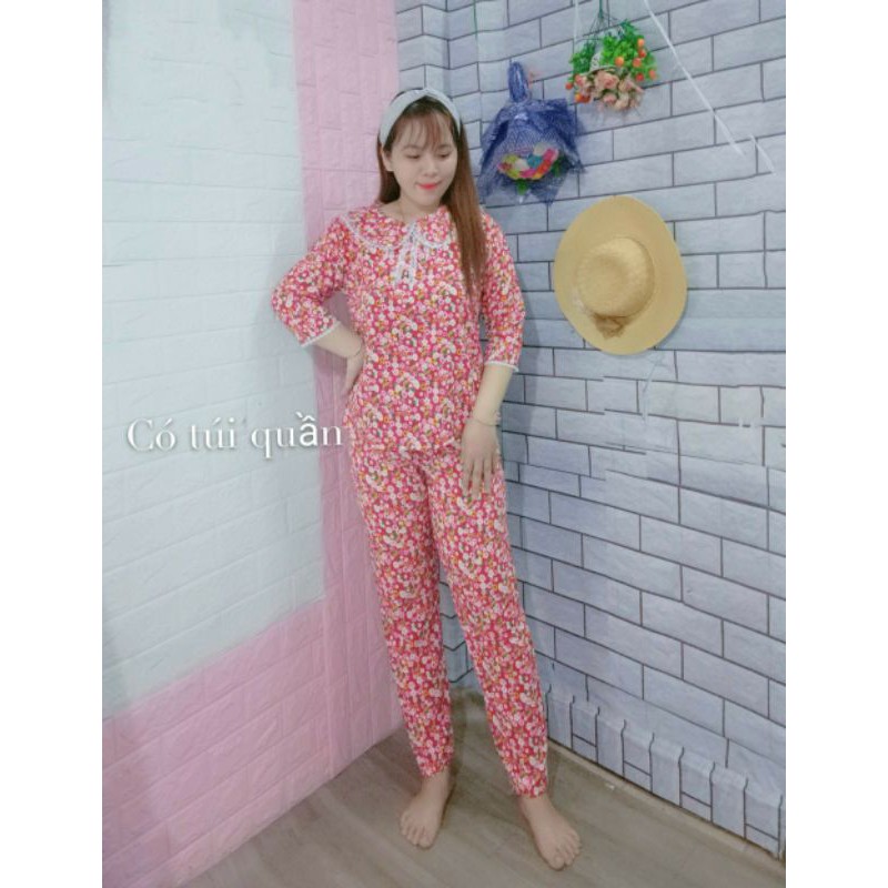 Bộ tiểu thư vải lụa Hàn, phom 55kg