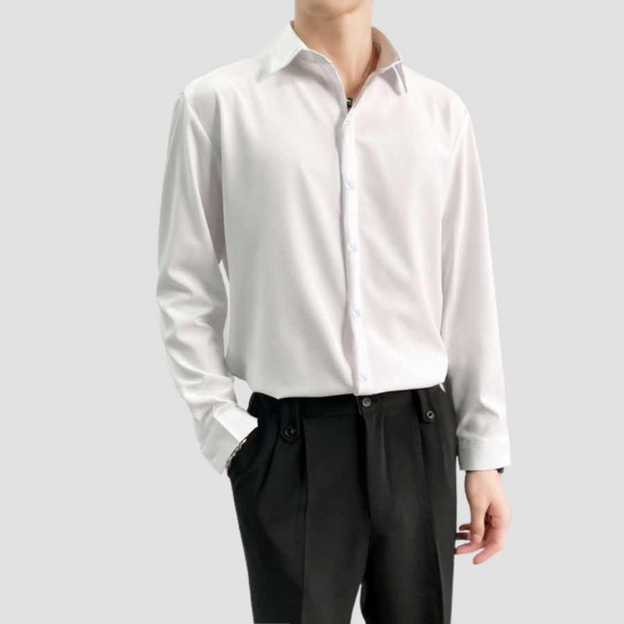 Áo sơ mi nam BASIC chất vải cotton mát mịn chống nhăn thoáng khí nhanh khô