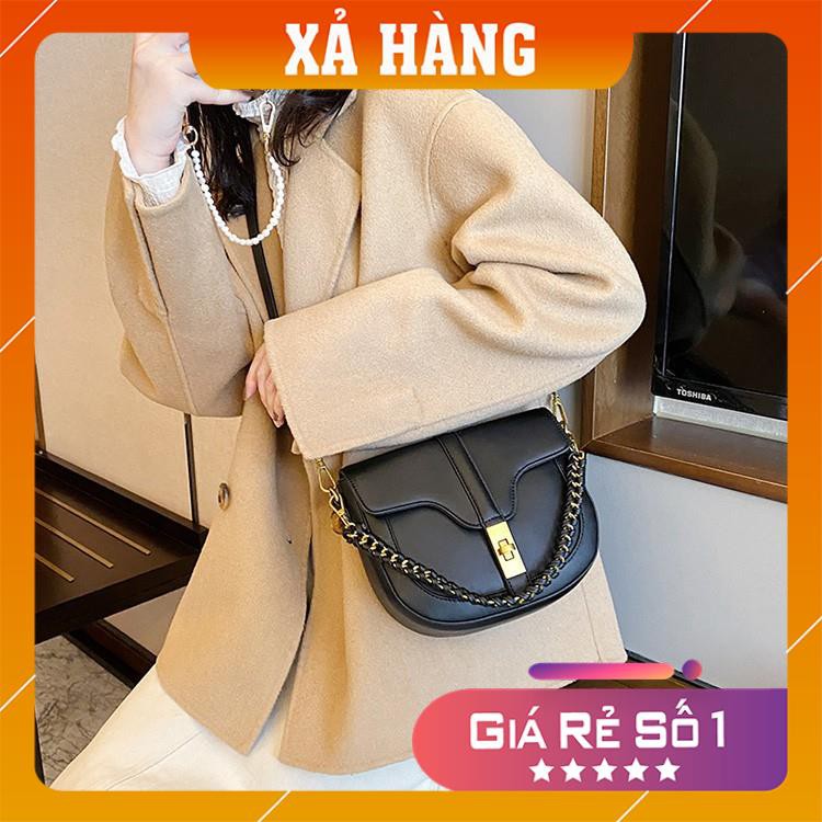 Túi Kẹp Nách Nữ ❤️Freeship ❤️ Túi Kẹp Nách Bán Nguyệt Chất Da Đẹp Tặng Kèm Dây Đeo Chéo Size 21
