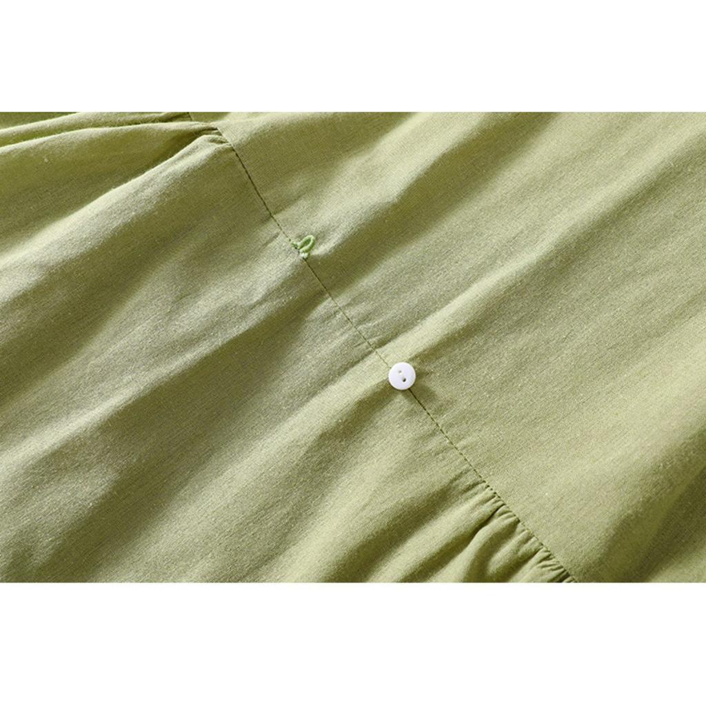 Đầm linen dáng suông màu xanh cốm trẻ trung da188