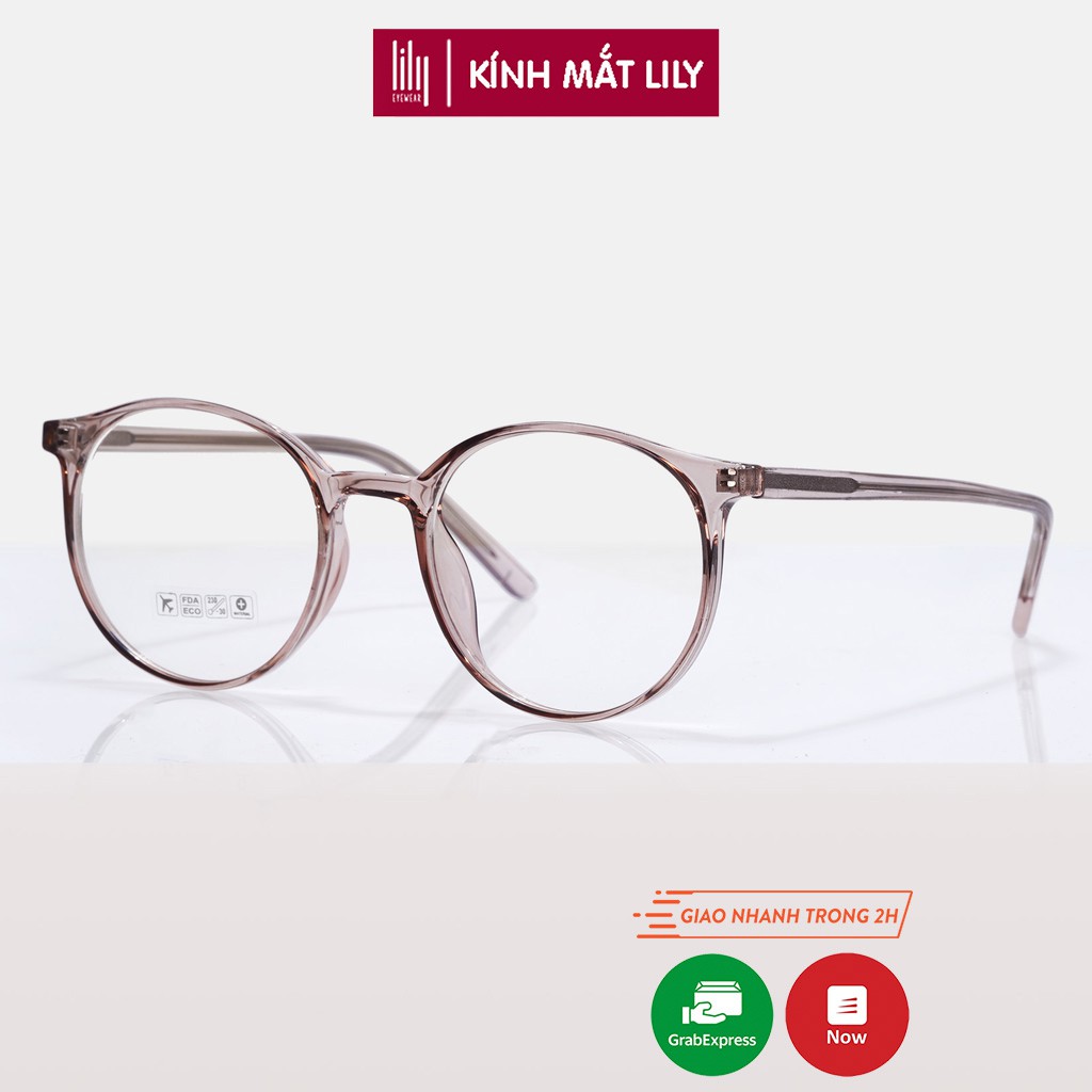 Gọng kính cận nam nữ Lilyeyewear nhựa dẻo, kiểu dáng mắt tròn, đa dạng màu sắc - 8243