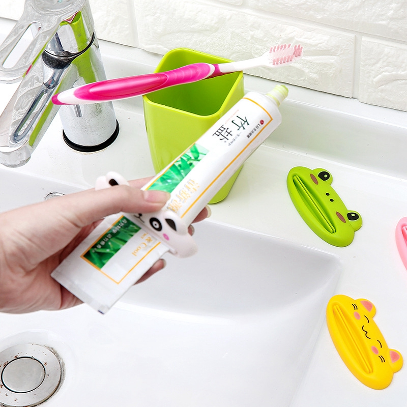 SUPO Depot ✨Toothpaste Squeezer Facial Cleanser Lotion Dispenser Easy to Hold Durable Bathroom Tool Cute Animal Design