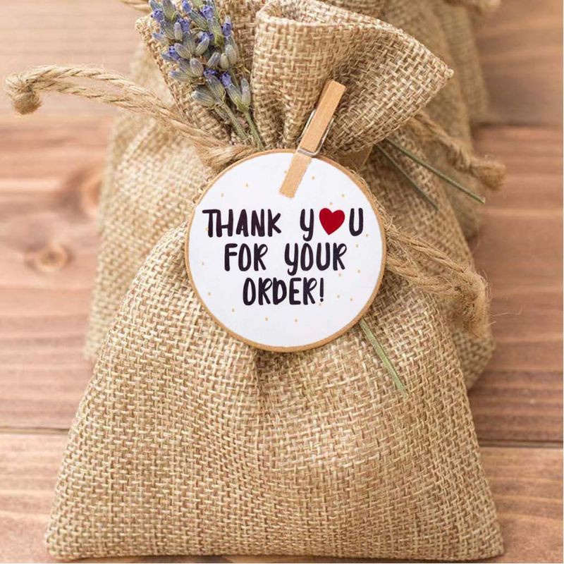 Cuộn 500 Nhãn Dán Tròn In Chữ Thank You For Your Order Và Trái Tim Trang Trí Sổ Tay