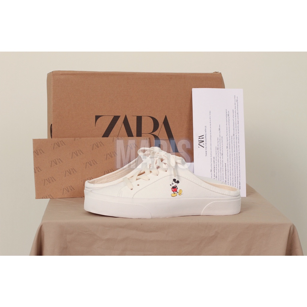Giày sục nữ ZR Doll đạp gót ⚡ GIÁ SỐC ⚡ Giày bệt nữ vải thêu dạ cream kem-canvas nhẹ nhàng thời trang Hottrend-full box
