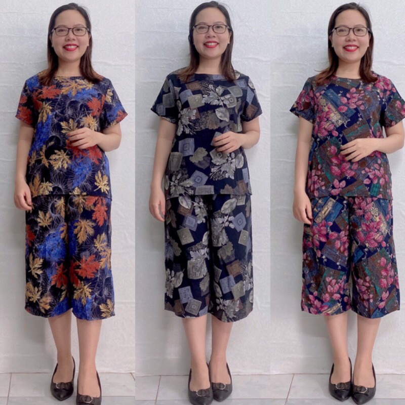 Bộ đồ trung niên cao cấp vải lanh  nhung cực mát, sang trọng