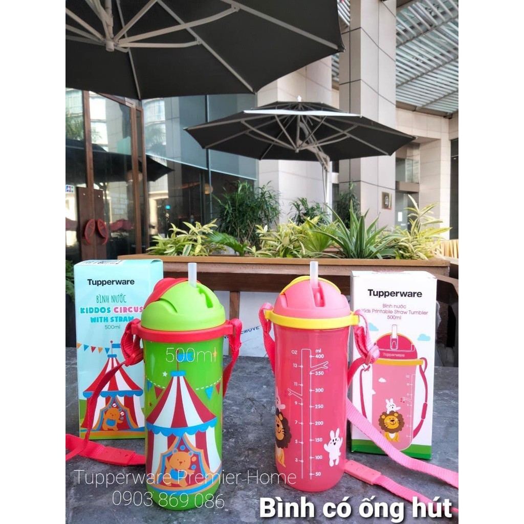 Tupperware - Bình Nước Kids Printable Straw Tumbler 500ml