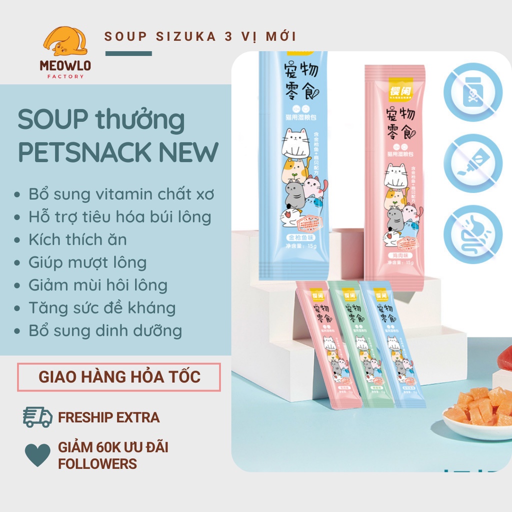 Soup thưởng thịt tươi cho mèo MUMARGIN  HỎA TỐC  sup thưởng hương từ thịt thật tươi ngon không chất tạo mùi màu