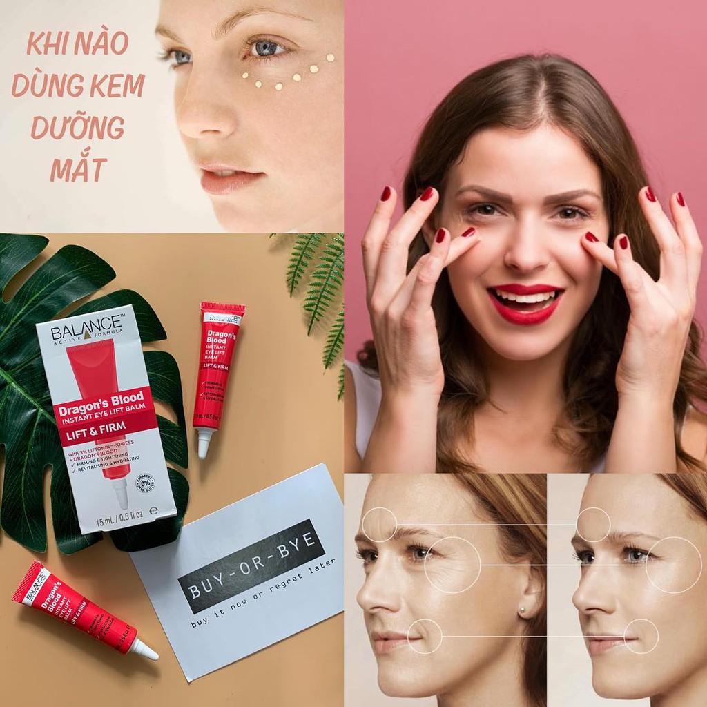 Combo Serum Trắng Da Balance VitaminC Brightening và Kem Giảm Thâm Mắt Máu Rồng Balance Active Formula Dragon Blood