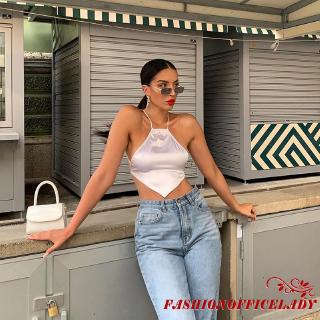 Áo Lửng Cổ Yếm Hở Lưng Phong Cách Quyến Rũ Dành Cho Nữ