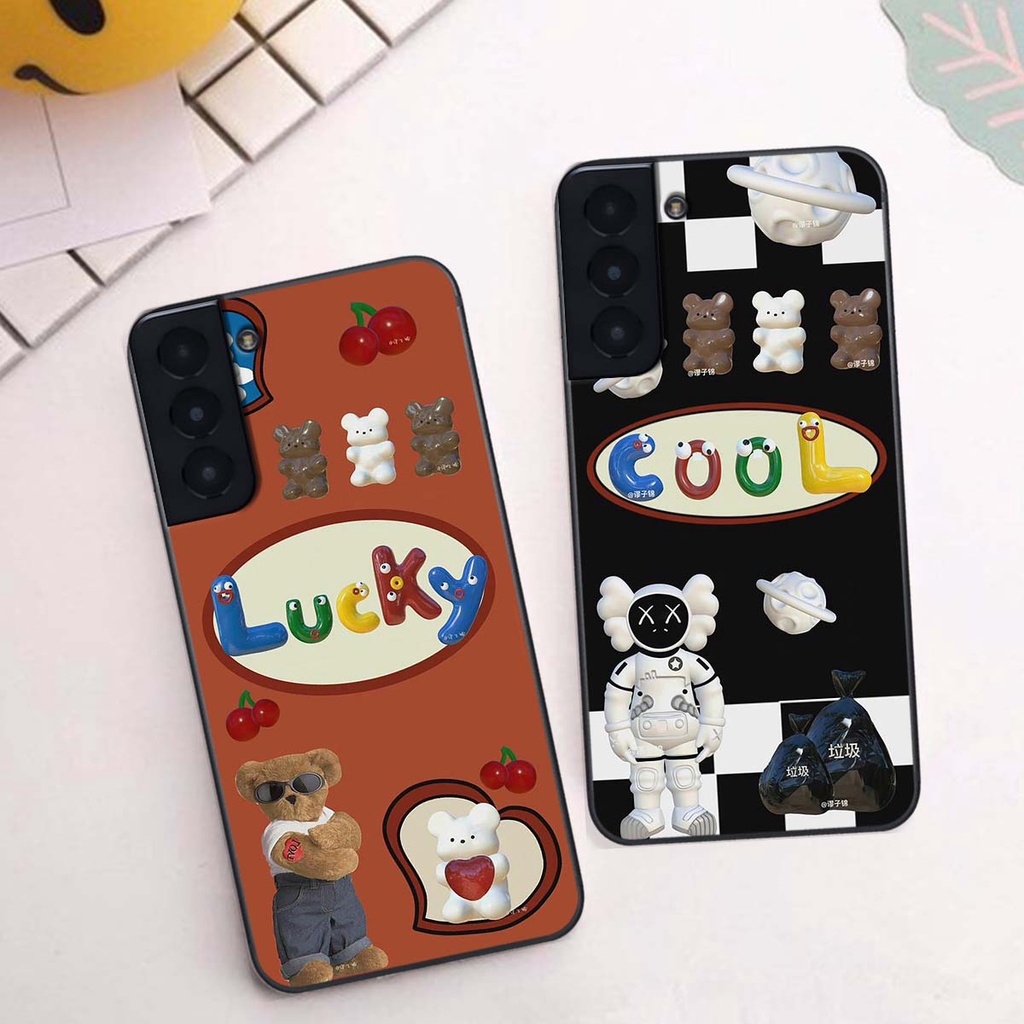 Ốp samsung S21 - S21 PLUS - S21 FE in hình gấu dễ thương và cute