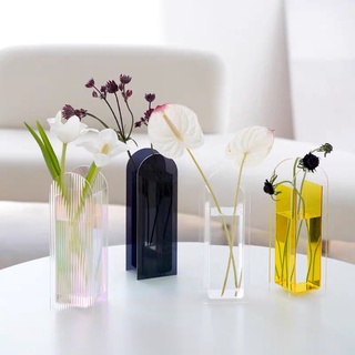 Lọ hoa Acrylic dáng vòm cao thanh lịch, Lọ hoa trang trí 3D