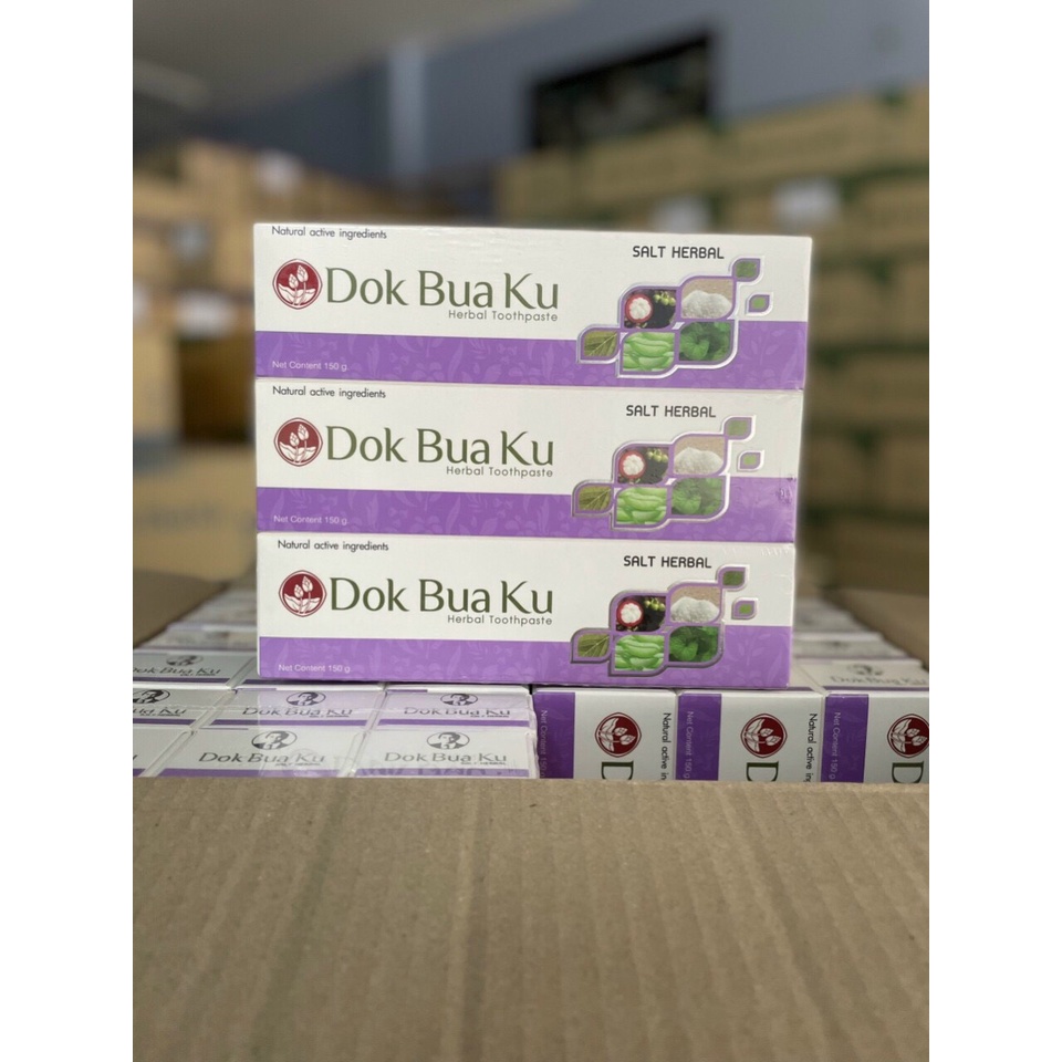 Kem Đánh Răng Dok Bua Ku Twin Lotus 150g - Số 1 tại Thái Lan - Đủ 3 mùi