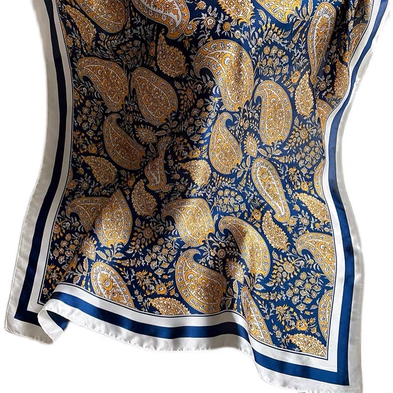 Khăn Choàng Lụa Dài Sang Chảnh Hoạ Tiết Boho Vintage