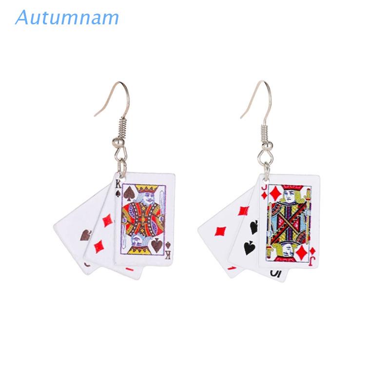 Bông tai hình lá bài Poker cá tính phổ biến
