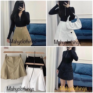 Quần đùi giả váy lưng thun sau cạp khoá chất kaki,quần sooc kaki 3 màu siêu xinh