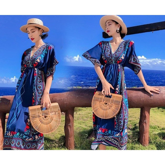 Đầm Maxi Hoa Văn thổ cẩm