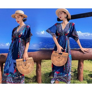 Đầm Maxi Hoa Văn thổ cẩm