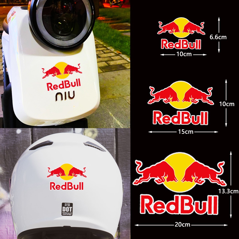 Miếng Dán Phản Quang Hình Logo Red Bull Trang Trí Bình Xăng Xe Hơi