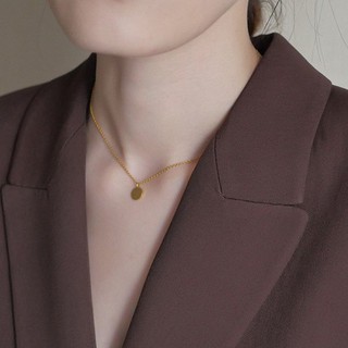 Dây chuyền nữ mặt tròn nhỏ xinh titan ko đen tt 3269