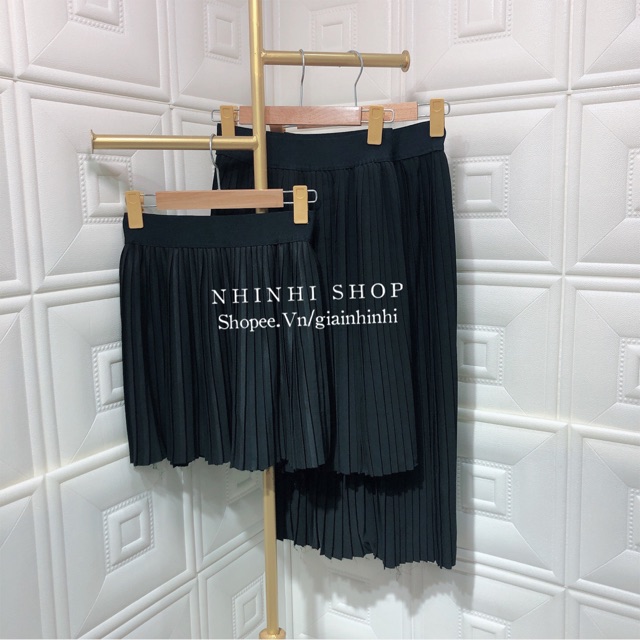 Chân váy xoè, Chân váy xếp ly nhỏ 3 dáng, cạp chun co giãn - NhiNhiShop