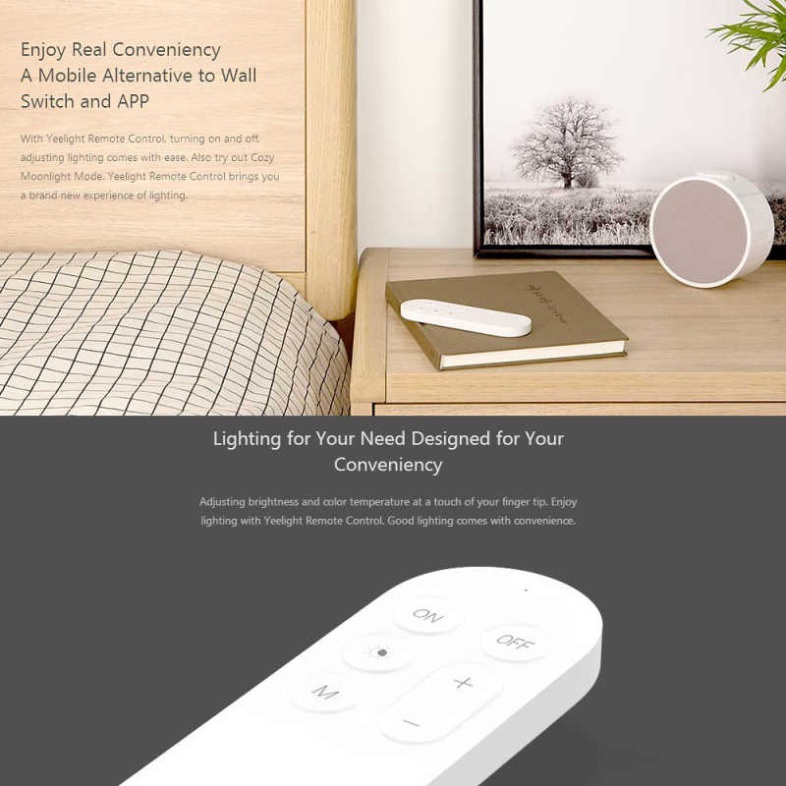 Remote Yeelight Bluetooth Điều Khiển Đèn Từ Xa Dành cho Đèn Trần Thông Minh Yeelight - Hàng Chính Hãng