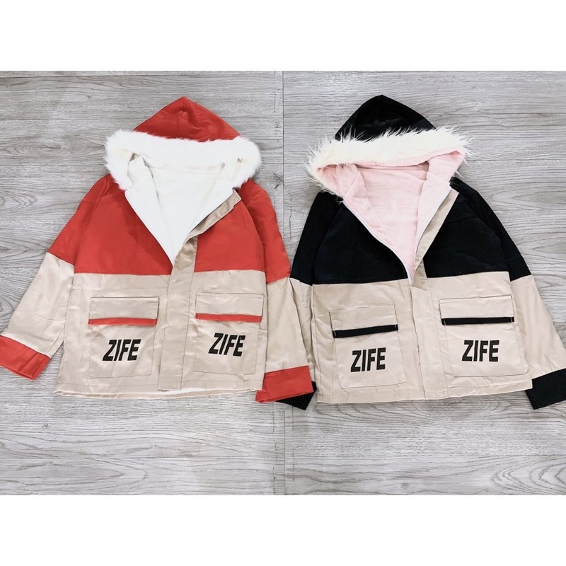 Áo Khoác Kaki 2 Lớp Lông Cừu, Áo Khoát Dày Dáng Hàn Túi Trước Phối Màu Hàng Cao | BigBuy360 - bigbuy360.vn