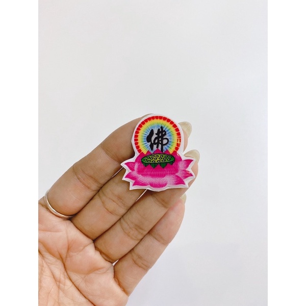 Tem nổi hình đài sen phật size mini 3.5x3.2cm dán trang trí laptop, xe, điện thoại....
