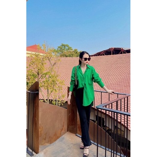 Áo zara áo sơ mi xanh lá zara xuất xịn a003
