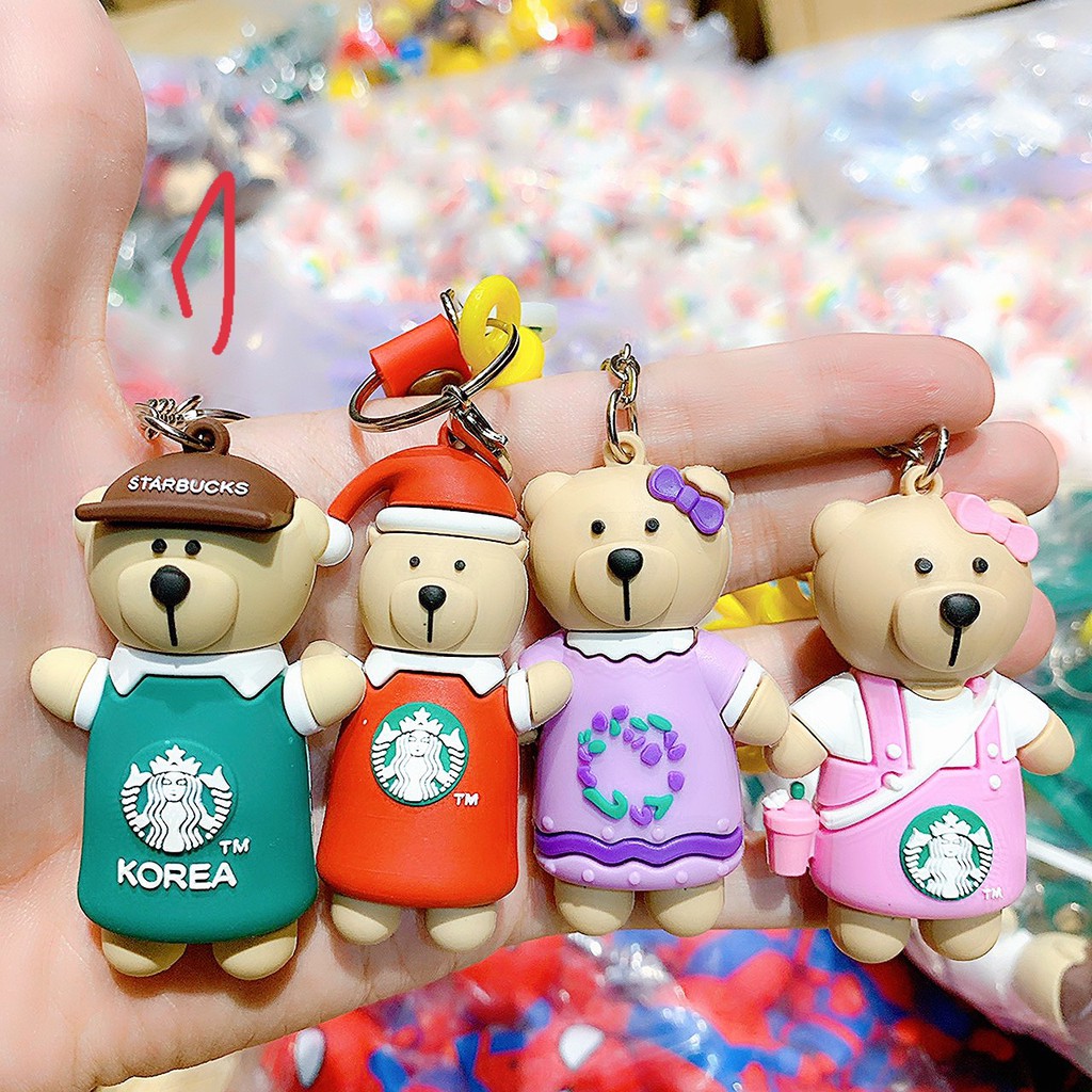 Charm /Jibitz gắn dép CROCS - MÓC CHÌA KHÓA BA LÔ Gấu Starbucks bay hàng cao cấp