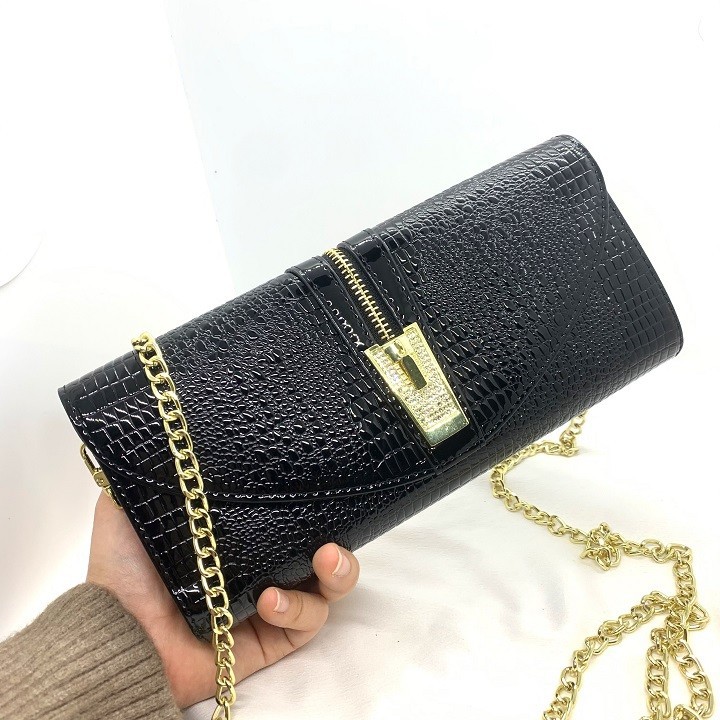 [Ảnh thật] Clutch nữ kiêm ví cầm tay dự tiệc vân rắn sang trọng VRD175