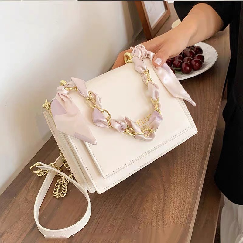 Faya - túi xách da trơn phối khăn trẻ trung T1108