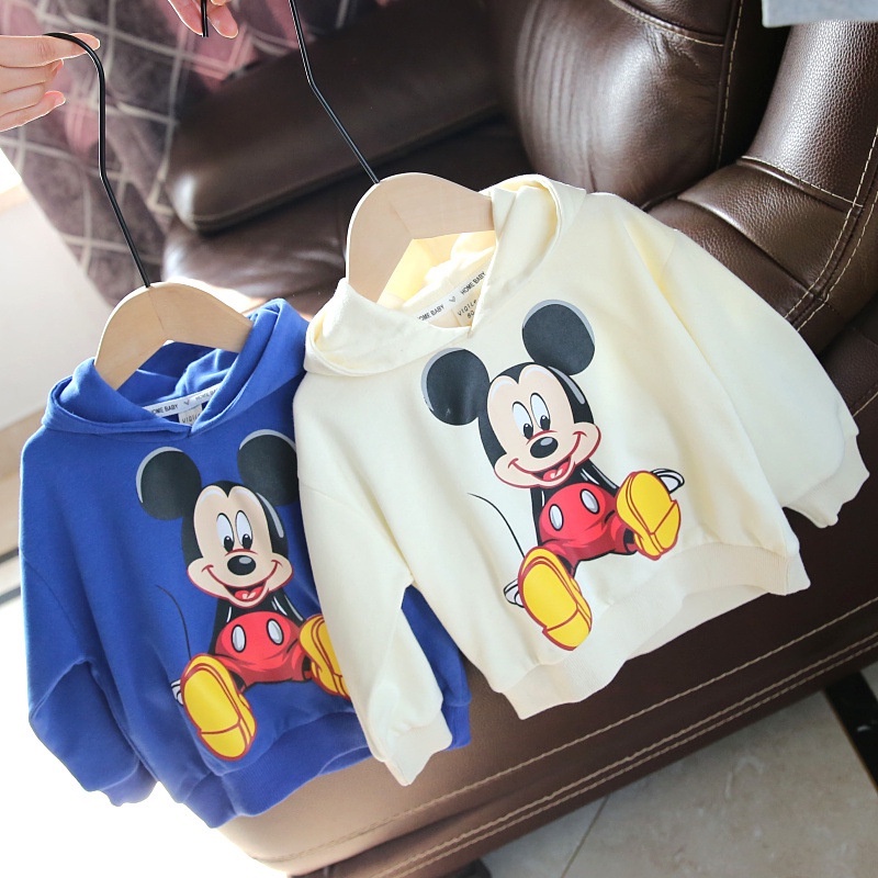 Áo Thu Đông Hoodie Cho Bé Trai Và Bé Gái, Áo Mũ Nỉ In Hình Mickey Cho Bé Cân Nặng Từ Từ 5 Đến 32 Kg THAOBE KIDS