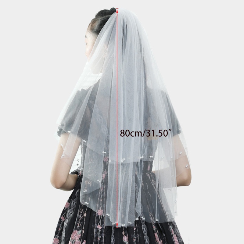 Mạng Che Mặt 2 Tầng Bằng Vải Tuyn Kèm Lược Cài Tóc Cho Cô Dâu Edge