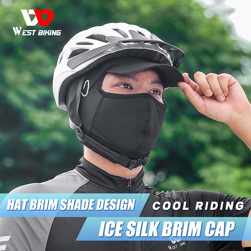 Mũ trùm đầu kiêm khẩu trang WEST BIKING che toàn bộ khuôn mặt bằng lụa lạnh chống nắng thoáng khí bảo vệ tiện lợi