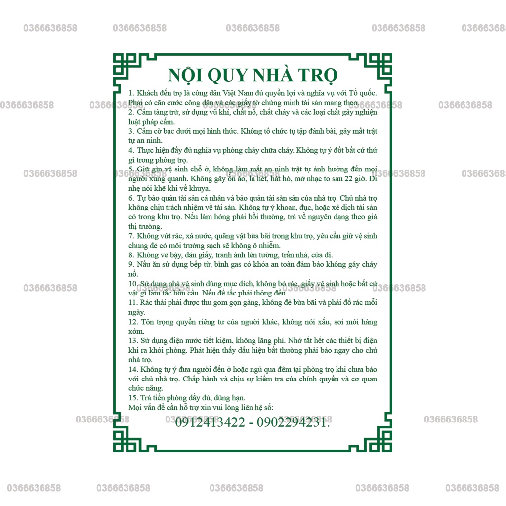Bảng Nội Quy mica in uv Chìm, Kích thước 35x50 cm , nội dung theo yêu cầu