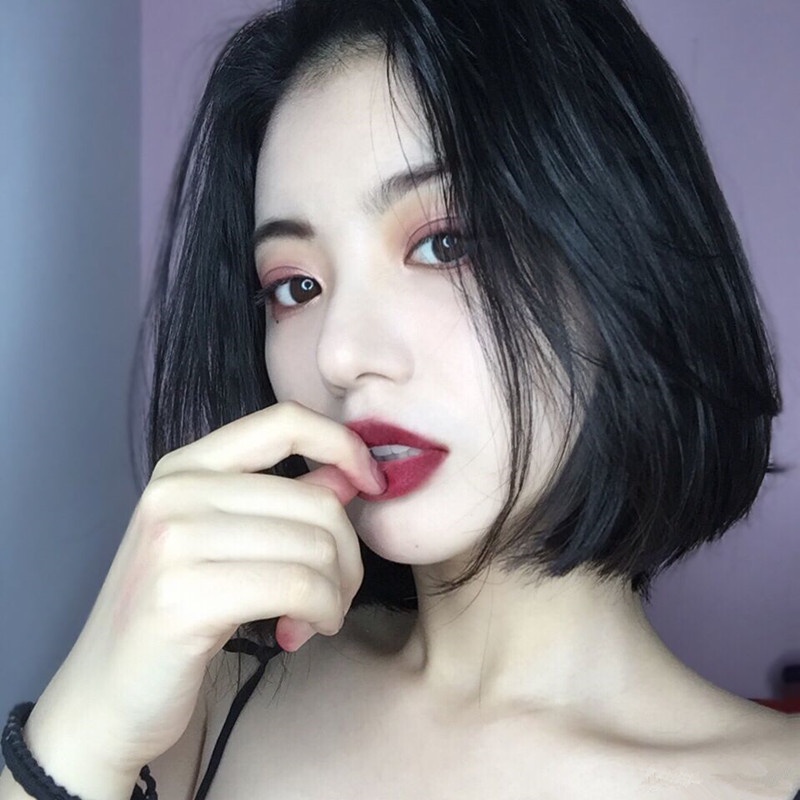Bộ tóc giả ngắn thẳng bằng sợi hóa học thời trang cho nữ