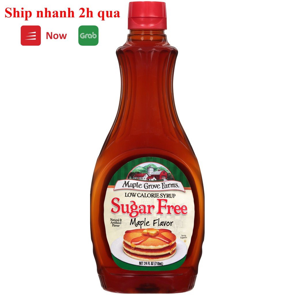 Syrup lá phong không đường Maple grove farms ( maple flavor sugar free) với Splenda