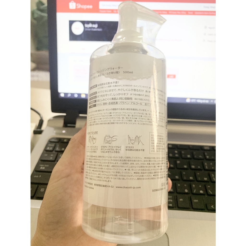 Nước tẩy trang Chacott cleansing water 500ml