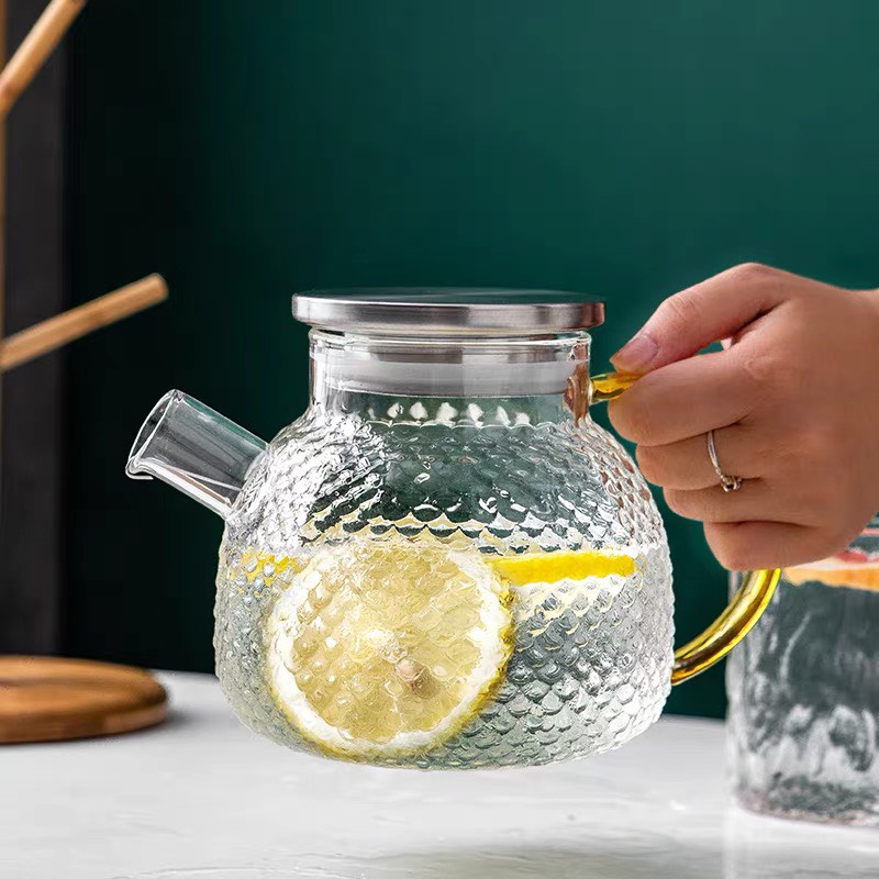Bình nước 1.8L pha trà hoa - Bình vòi dài thủy tinh chịu nhiệt cao cấp Borosilicate, hàng xuất Âu