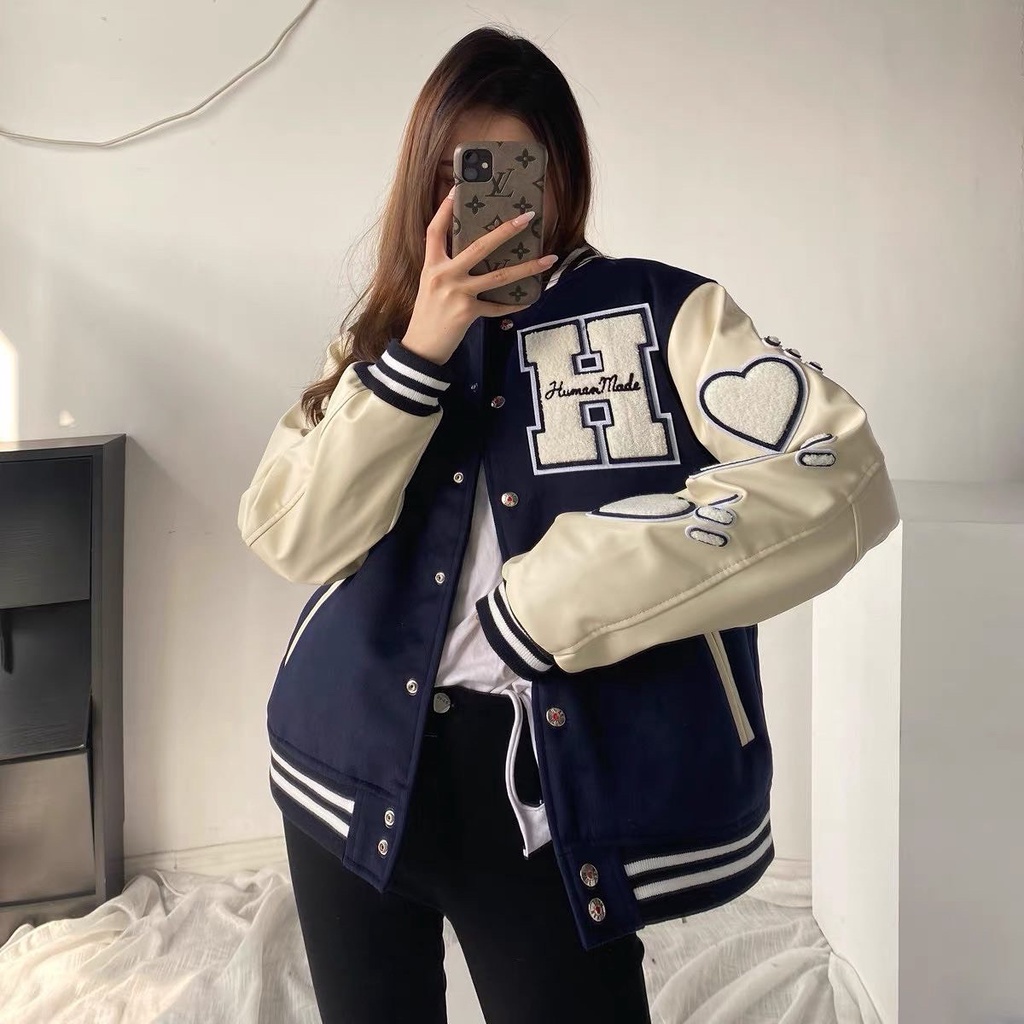 Áo varsity Human Made xanh GEMSE 02