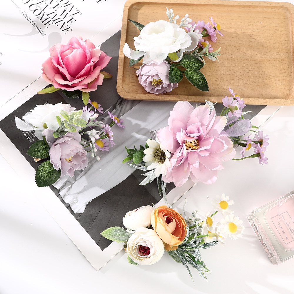 Kẹp Tóc Hình Hoa Hồng Ngọt Ngào Thanh Lịch Cho Nữ