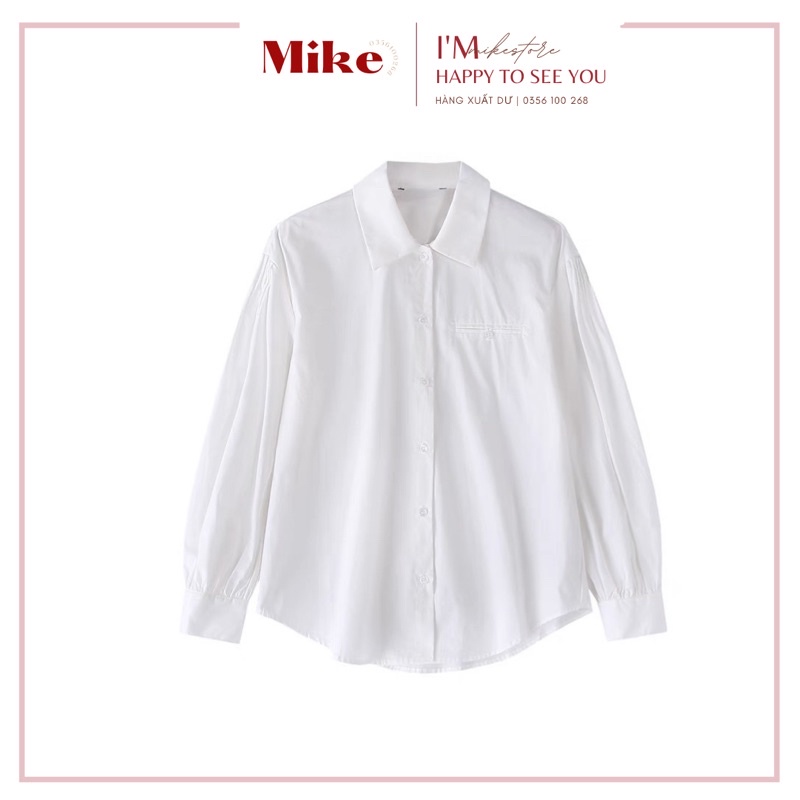Áo sơ mi trắng oversized tay bồng dư xịn