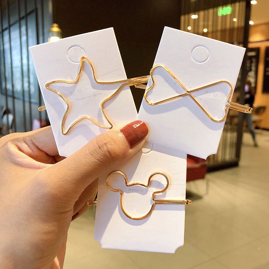 Bộ Kẹp Tóc Mái Haimeikang Chất Liệu Hợp Kim Kiểu Dáng Hoạt Hình Dễ Thương Sáng Tạo Phong Cách Hàn Quốc Cho Phụ Nữ