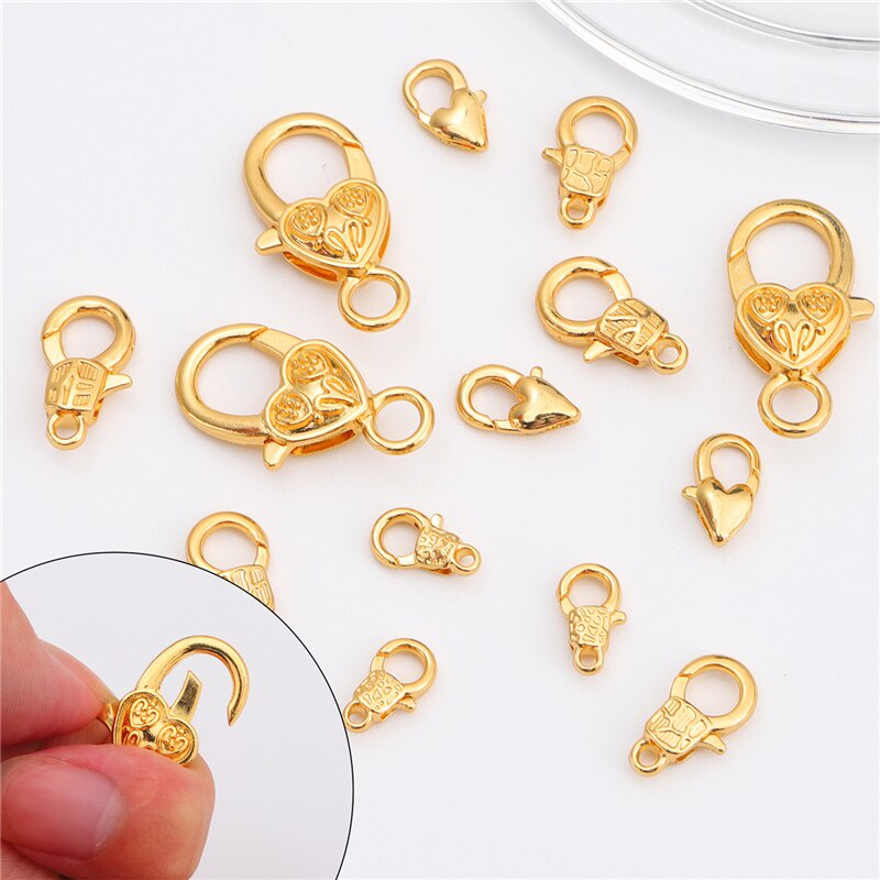 Khóa kiểu tôm hùm kim loại mạ vàng 18K tiện dụng làm trang sức DIY
