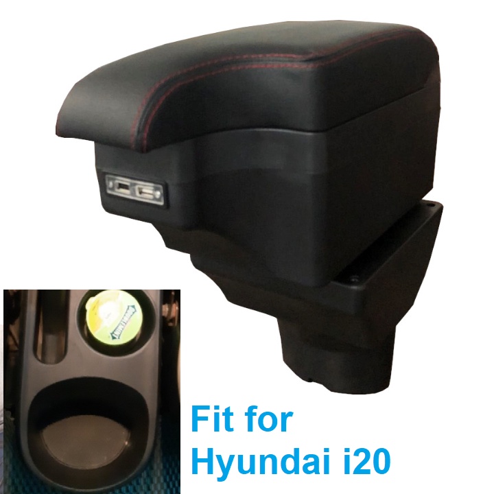 Hộp tỳ tay, đệm tỳ tay lắp cho xe ô tô Hyundai i20, Armrest box for Hyundai i20