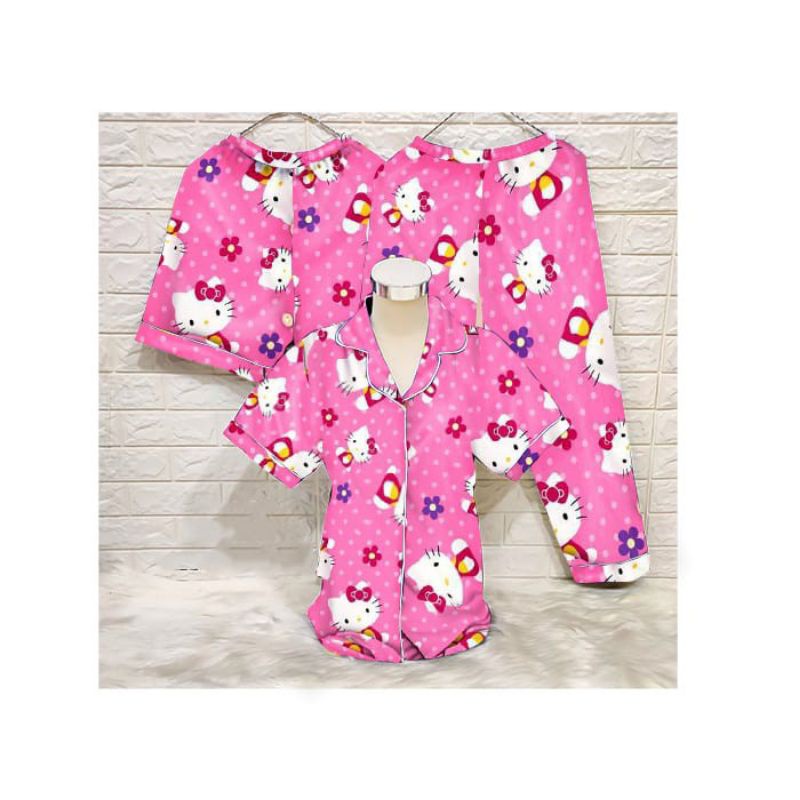 Bộ Đồ Ngủ 3 Trong 1 In Hình Hello kitty Dễ Thương Cho Người Lớn